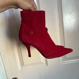 Splash Red Heeled Boots